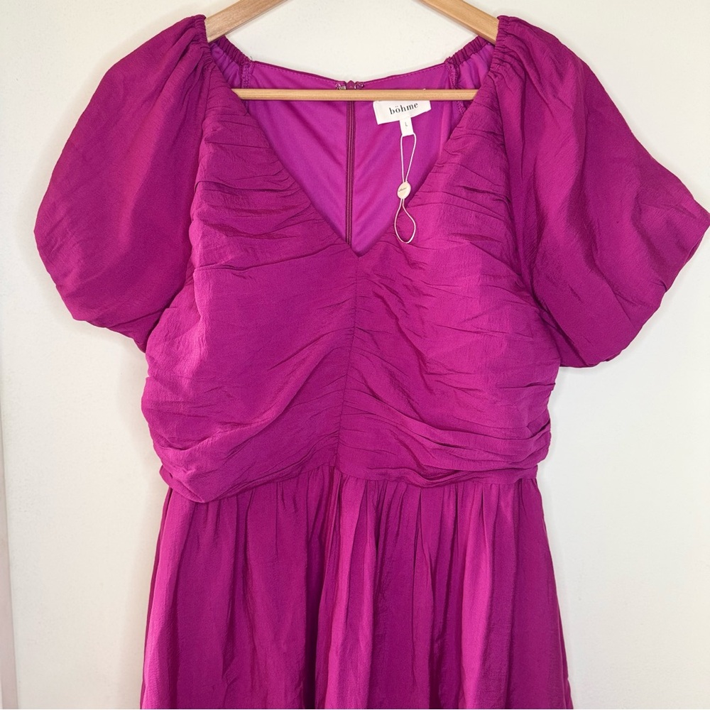 BOHME Puffed Sleeves party Dress LARGE - Picture 3 of 7